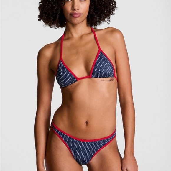 New! Frankie's Bikinis golden hour Navy Polka Dot Bikini Bottom 1541 - Picture 9 of 9